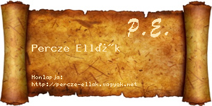 Percze Ellák névjegykártya
